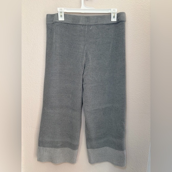 Barefoot Dreams CozyChic Ultra Lite Gray Heather Blocked Ankle Wide-Leg Pants L - Picture 6 of 8